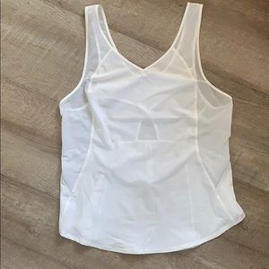 Lululemon White Mesh Tank Top Size 10
